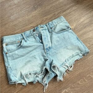 Madewell Light Blue Distressed Jean Shorts